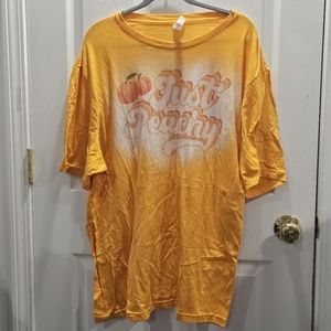 NWOT Bella Canvas Just Peachy Bleached Orange Graphic T-Shirt Size 4X